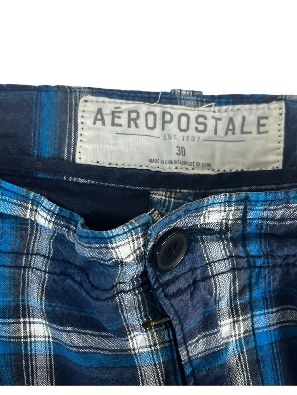 Men's Blue Plaid Casual Shorts Aeropostale size 30 - Picture 8 of 9